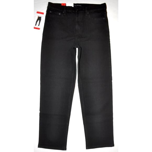 Calvin Klein Womens Inseam 29" Jet Black High Rise Mom Jeans Stretch NWT 14 - Picture 5 of 12